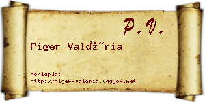 Piger Valéria névjegykártya